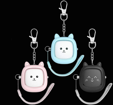 3-Pack 130dB Personal Safety Alarm Keychain — LED Light, Easy Pull Pin | Women, Seniors & Kids