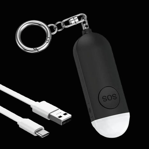 130dB Personal Safety Alarm Keychain — LED Flashlight, USB Rechargeable | Women, Kids, Students & Elderly
