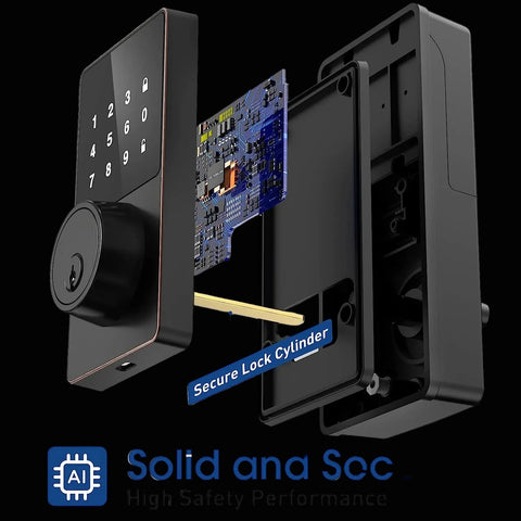Smart Touchscreen Door Lock — Keyless Entry, App Control, 50 User Codes, Easy Install